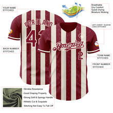 Load image into Gallery viewer, Custom Crimson Cream-Cream Classic Vertical Stripe Fluid Liquid Texture Authentic Baseball Jersey