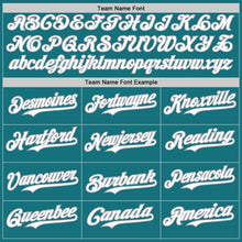 Load image into Gallery viewer, Custom Teal White-Gray Classic Vertical Stripe Fluid Liquid Texture Authentic Baseball Jersey