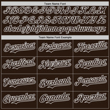 Load image into Gallery viewer, Custom Brown-White Classic Vertical Stripe Fluid Liquid Texture Authentic Baseball Jersey