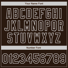 Load image into Gallery viewer, Custom Brown-White Classic Vertical Stripe Fluid Liquid Texture Authentic Baseball Jersey