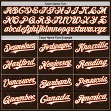 Load image into Gallery viewer, Custom Brown White-Orange Classic Vertical Stripe Fluid Liquid Texture Authentic Baseball Jersey