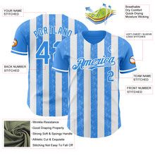 Загрузить изображение в средство просмотра галереи, Custom Electric Blue-White Classic Vertical Stripe Fluid Liquid Texture Authentic Baseball Jersey