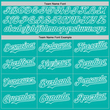 Load image into Gallery viewer, Custom Aqua-White Classic Vertical Stripe Fluid Liquid Texture Authentic Baseball Jersey
