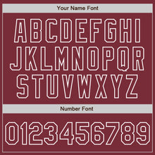 Загрузить изображение в средство просмотра галереи, Custom Burgundy-White Classic Vertical Stripe Fluid Liquid Texture Authentic Baseball Jersey