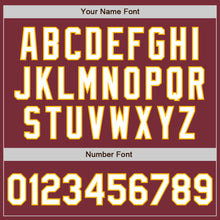 Load image into Gallery viewer, Custom Burgundy White-Gold Classic Vertical Stripe Fluid Liquid Texture Authentic Baseball Jersey