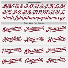 Load image into Gallery viewer, Custom White Burgundy-Gold Gradient Vertical Stripe Argentina Style Authentic Baseball Jersey