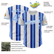 Charger l'image dans la galerie, Custom White Light Blue-Royal Gradient Vertical Stripe Argentina Style Authentic Baseball Jersey