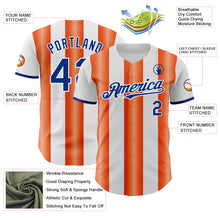 Загрузить изображение в средство просмотра галереи, Custom White Royal-Orange Gradient Vertical Stripe Argentina Style Authentic Baseball Jersey