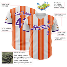 Charger l'image dans la galerie, Custom White Purple-Orange Gradient Vertical Stripe Argentina Style Authentic Baseball Jersey