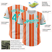 Load image into Gallery viewer, Custom White Aqua-Orange Gradient Vertical Stripe Argentina Style Authentic Baseball Jersey