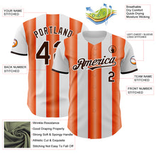 Load image into Gallery viewer, Custom White Brown-Orange Gradient Vertical Stripe Argentina Style Authentic Baseball Jersey