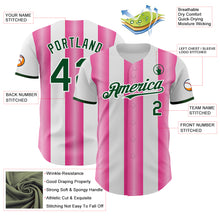 Laden Sie das Bild in den Galerie-Viewer, Custom White Green-Pink Gradient Vertical Stripe Argentina Style Authentic Baseball Jersey