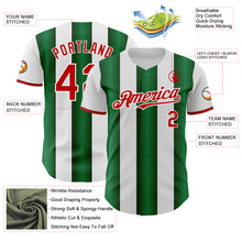 Загрузить изображение в средство просмотра галереи, Custom White Red-Green Gradient Vertical Stripe Argentina Style Authentic Baseball Jersey
