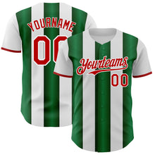 Загрузить изображение в средство просмотра галереи, Custom White Red-Green Gradient Vertical Stripe Argentina Style Authentic Baseball Jersey