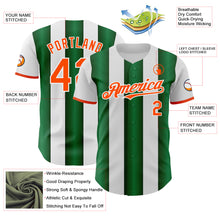 Laden Sie das Bild in den Galerie-Viewer, Custom White Orange-Green Gradient Vertical Stripe Argentina Style Authentic Baseball Jersey