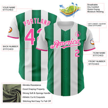 Charger l'image dans la galerie, Custom White Pink-Kelly Green Gradient Vertical Stripe Argentina Style Authentic Baseball Jersey
