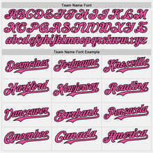 Load image into Gallery viewer, Custom White Pink Electric Blue-Black Gradient Vertical Stripe Argentina Style Authentic Baseball Jersey