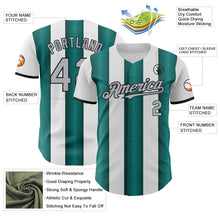 Load image into Gallery viewer, Custom White Gray Midnight Green-Black Gradient Vertical Stripe Argentina Style Authentic Baseball Jersey
