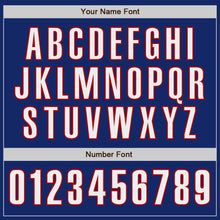 Load image into Gallery viewer, Custom Royal White-Red Classic Color Block Side Panel Stripe Authentic Baseball Jersey