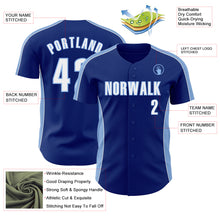 Load image into Gallery viewer, Custom Royal White-Light Blue Classic Color Block Side Panel Stripe Authentic Baseball Jersey