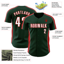 Laden Sie das Bild in den Galerie-Viewer, Custom Green White-Red Classic Color Block Side Panel Stripe Authentic Baseball Jersey