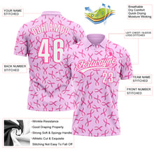 Charger l'image dans la galerie, Custom Pink White 3D Pink Ribbon Breast Cancer Awareness Month Women Health Care Support Performance Polo Shirt