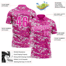 Charger l'image dans la galerie, Custom Camo Deep Pink-White 3D Pink Ribbon Breast Cancer Awareness Month Women Health Care Support Performance Polo Shirt