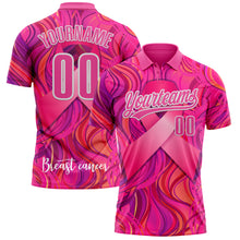 Загрузить изображение в средство просмотра галереи, Custom Pink White 3D Pink Ribbon Breast Cancer Awareness Month Women Health Care Support Performance Polo Shirt