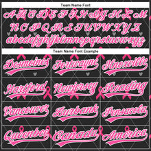 Load image into Gallery viewer, Custom Black Pink-White 3D Pink Ribbon Breast Cancer Awareness Month Women Health Care Support Performance Polo Shirt