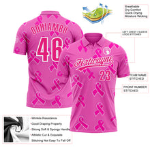 Charger l'image dans la galerie, Custom Pink Hot Pink-White 3D Pink Ribbon Breast Cancer Awareness Month Women Health Care Support Performance Polo Shirt