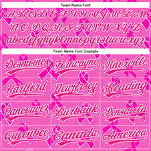 Charger l'image dans la galerie, Custom Pink Hot Pink-White 3D Pink Ribbon Breast Cancer Awareness Month Women Health Care Support Performance Polo Shirt