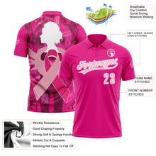 Charger l'image dans la galerie, Custom Pink Light Pink-White 3D Pink Ribbon Breast Cancer Awareness Month Women Health Care Support Performance Polo Shirt