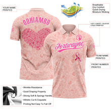 Laden Sie das Bild in den Galerie-Viewer, Custom Medium Pink Pink-White 3D Pink Ribbon Breast Cancer Awareness Month Women Health Care Support Performance Polo Shirt