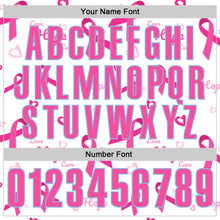 Charger l'image dans la galerie, Custom White Pink-Light Blue 3D Pink Ribbon Breast Cancer Awareness Month Women Health Care Support Performance Polo Shirt