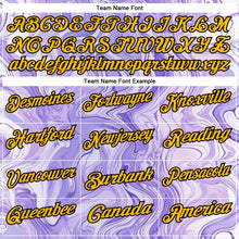 Загрузить изображение в средство просмотра галереи, Custom Purple Gold-Black 3D Bowling Abstract Liquid Performance Polo Shirt