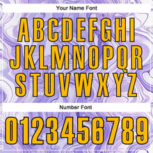 Загрузить изображение в средство просмотра галереи, Custom Purple Gold-Black 3D Bowling Abstract Liquid Performance Polo Shirt