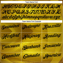 Load image into Gallery viewer, Custom Old Gold Black 3D Bowling Abstract Halftone Performance Polo Shirt