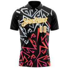 Загрузить изображение в средство просмотра галереи, Custom Black White-Gold 3D Bowling Performance Polo Shirt