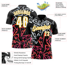 Загрузить изображение в средство просмотра галереи, Custom Black White-Gold 3D Bowling Performance Polo Shirt