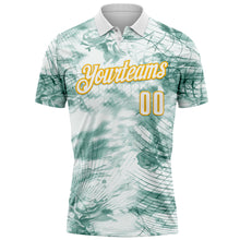 Charger l'image dans la galerie, Custom White Gold 3D Bowling Abstract Network Performance Polo Shirt