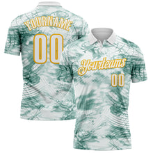 Charger l'image dans la galerie, Custom White Gold 3D Bowling Abstract Network Performance Polo Shirt