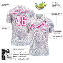 Charger l'image dans la galerie, Custom White Hot Pink 3D Bowling Vintage Floral Performance Polo Shirt