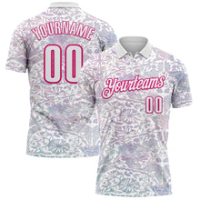 Charger l'image dans la galerie, Custom White Hot Pink 3D Bowling Vintage Floral Performance Polo Shirt