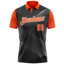 Загрузить изображение в средство просмотра галереи, Custom Black Orange-White 3D Bowling Line Performance Polo Shirt
