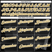 Загрузить изображение в средство просмотра галереи, Custom Black Old Gold-White 3D Bowling Line Performance Polo Shirt