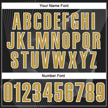 Загрузить изображение в средство просмотра галереи, Custom Black Old Gold-White 3D Bowling Line Performance Polo Shirt