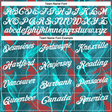 Charger l'image dans la galerie, Custom Teal Red-White 3D Bowling Line Performance Polo Shirt