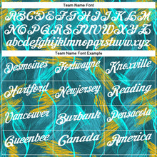 Загрузить изображение в средство просмотра галереи, Custom Teal Old Gold-White 3D Bowling Line Performance Polo Shirt