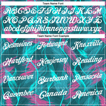 Загрузить изображение в средство просмотра галереи, Custom Teal Pink-White 3D Bowling Line Performance Polo Shirt