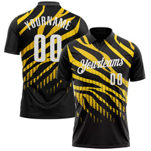 Загрузить изображение в средство просмотра галереи, Custom Black Yellow-White 3D Bowling Dot Performance Polo Shirt